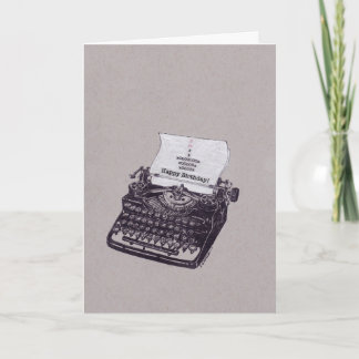 Typewriter Happy Birthday Cupcake Card