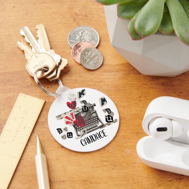 typewriter I love you   Keychain (Desk)