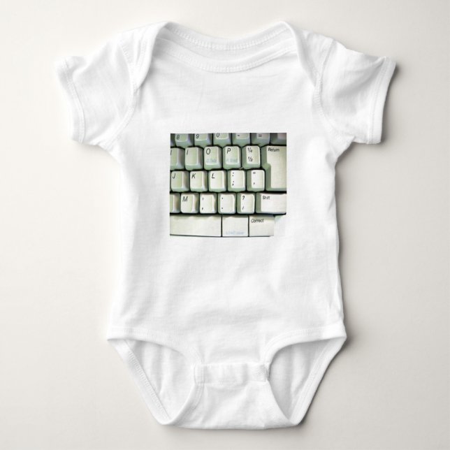 Typewriter Keyboard Baby Bodysuit (Front)