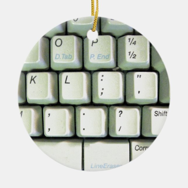 Typewriter Keyboard Ceramic Ornament (Front)