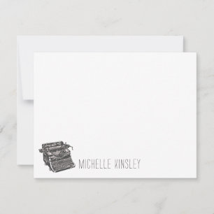 Typewriter Keyboard Writer Retro Grey Vintage Card