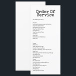 Typewriter Order of Service Wedding Card<br><div class="desc">Personalized Wedding Order of Service program cards from Ricaso - change text to suit your own personal requirements - Created with a typewriter retro typography main header text</div>