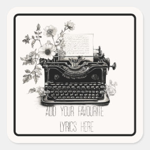 typewriter poets ttpd modern art new esthetic square sticker