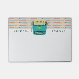 Typewriter Retro Writers Authors Custom Name Post-it Notes