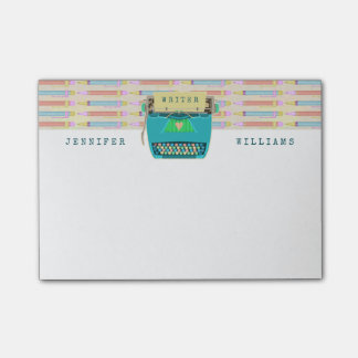 Typewriter Retro Writers Authors | Custom Name Post-it Notes