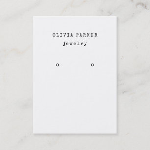 Typewriter Text on White   Earring Display Card