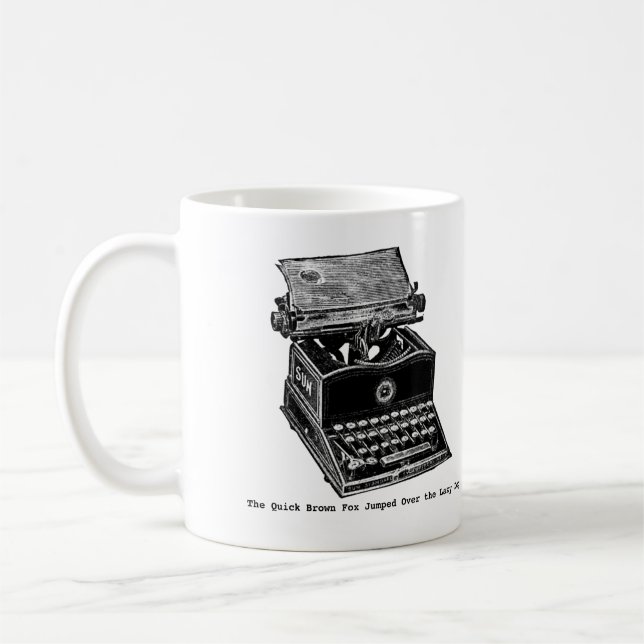 Typewriter, The Quick Brown Fox... Coffee Mug (Left)