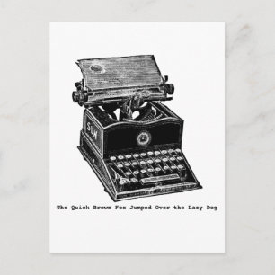 Typewriter, The Quick Brown Fox... Postcard
