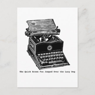 Typewriter, The Quick Brown Fox... Postcard