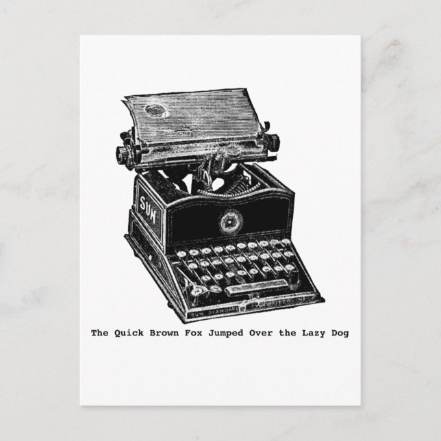 Typewriter, The Quick Brown Fox... Postcard (Front)