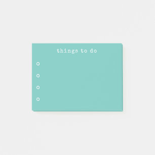 Typewriter Typography Teal and White To-Do List Post-it Notes