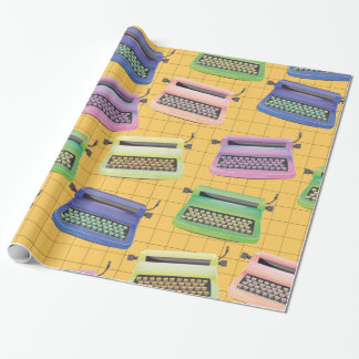 Typewriters pattern cartoon. wrapping paper