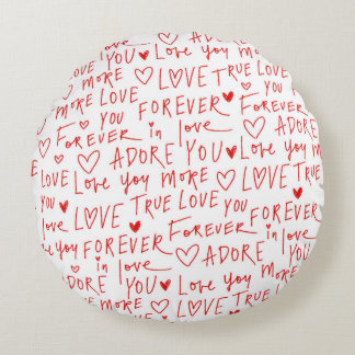 Typewriting Love Round Pillow