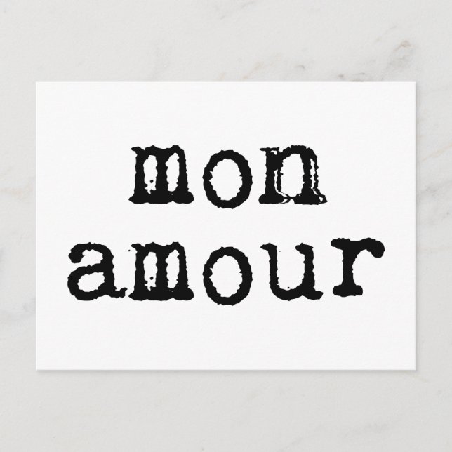 Typewritten Mon Amour Postcard (Front)