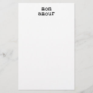 Typewritten Mon Amour Stationery