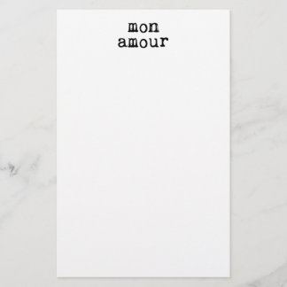 Typewritten Mon Amour Stationery