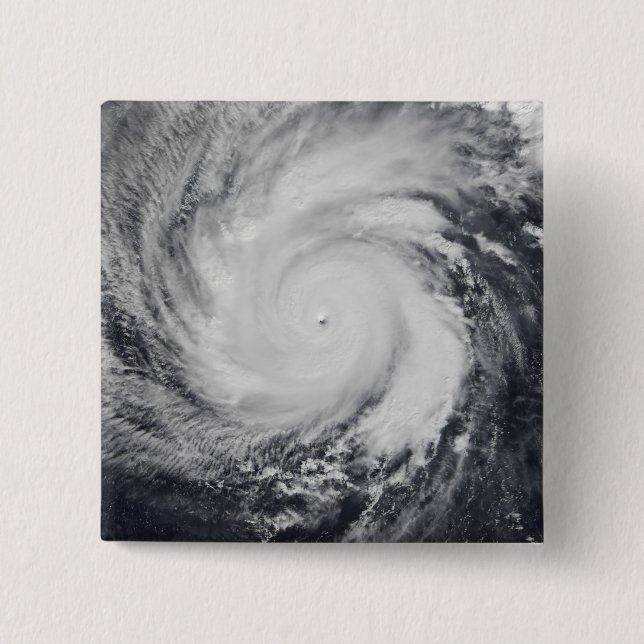 Typhoon Faxai in the western Pacific Ocean 2 Inch Square Button (Front)