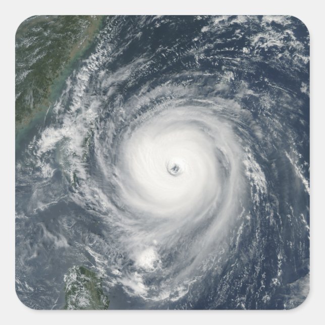 Typhoon Longwang  approaching Taiwan Square Sticker (Front)