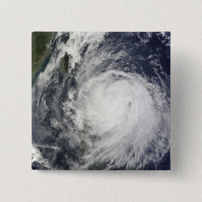 Typhoon Lupit off the Philippines 2 Inch Square Button (Front)