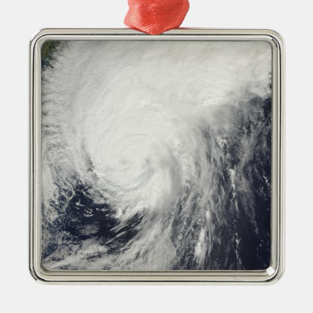 Typhoon Melor approaching Japan Metal Ornament (Front)