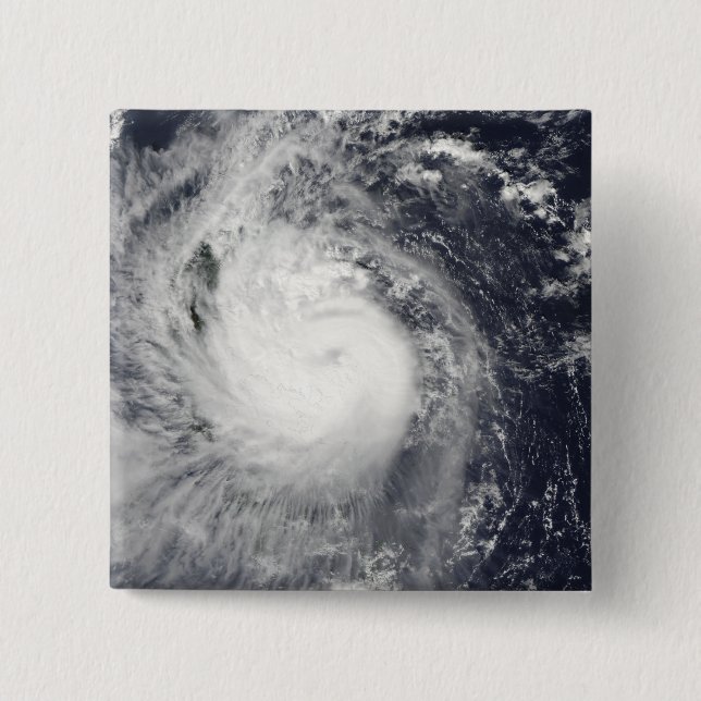 Typhoon Mirinae heading west 2 Inch Square Button (Front)