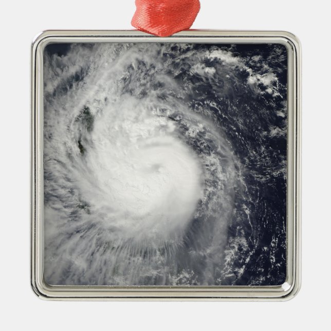 Typhoon Mirinae heading west Metal Ornament (Front)
