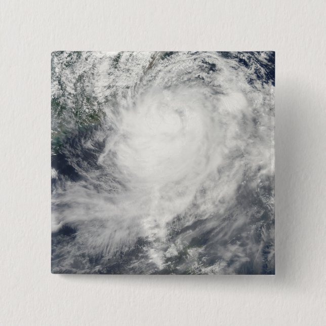 Typhoon Morakot over Taiwan 2 Inch Square Button (Front)