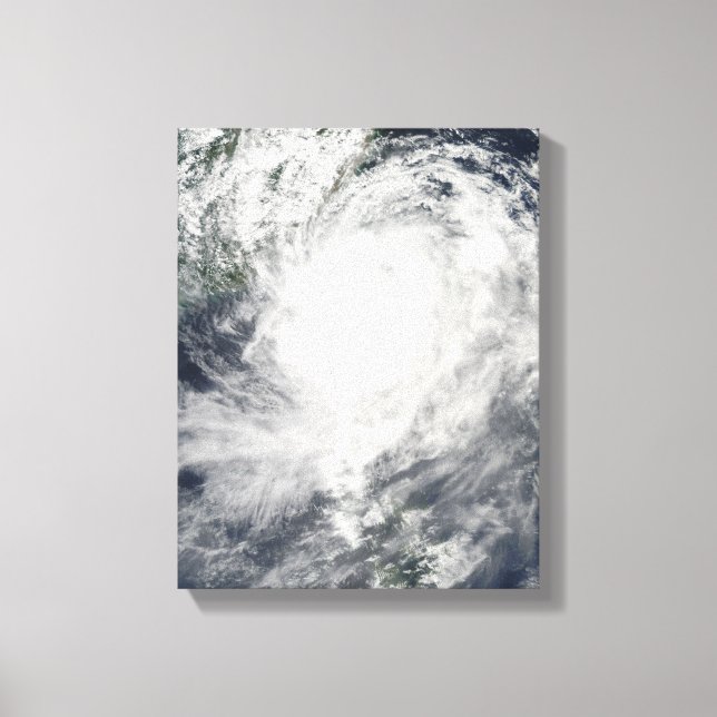 Typhoon Morakot over Taiwan Canvas Print (Front)