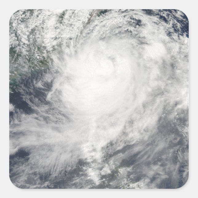 Typhoon Morakot over Taiwan Square Sticker (Front)