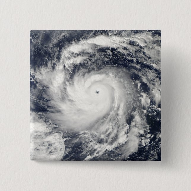 Typhoon Nida in the Pacific Ocean 2 Inch Square Button (Front)