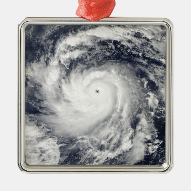 Typhoon Nida in the Pacific Ocean Metal Ornament (Front)