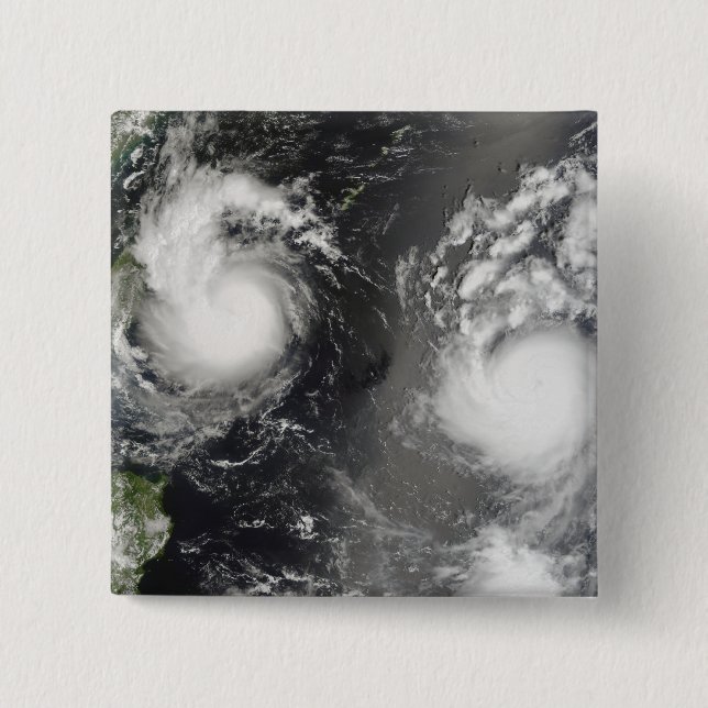 Typhoon Saomai and Tropical Storm Bopha 2 Inch Square Button (Front)