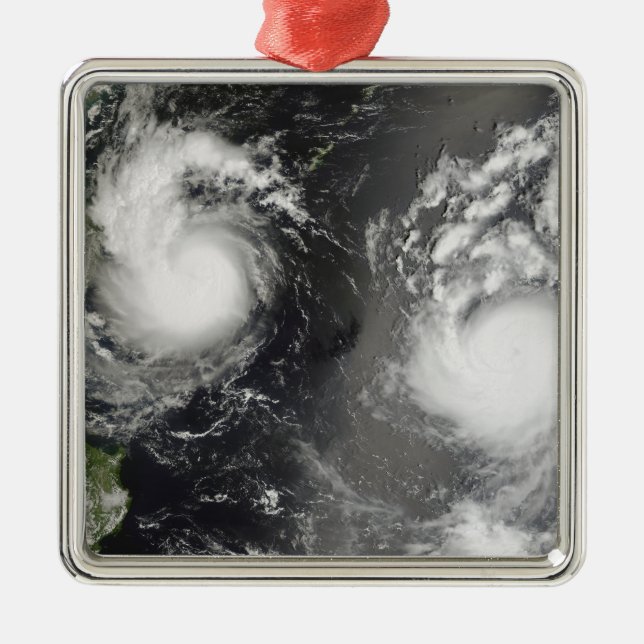Typhoon Saomai and Tropical Storm Bopha Metal Ornament (Front)