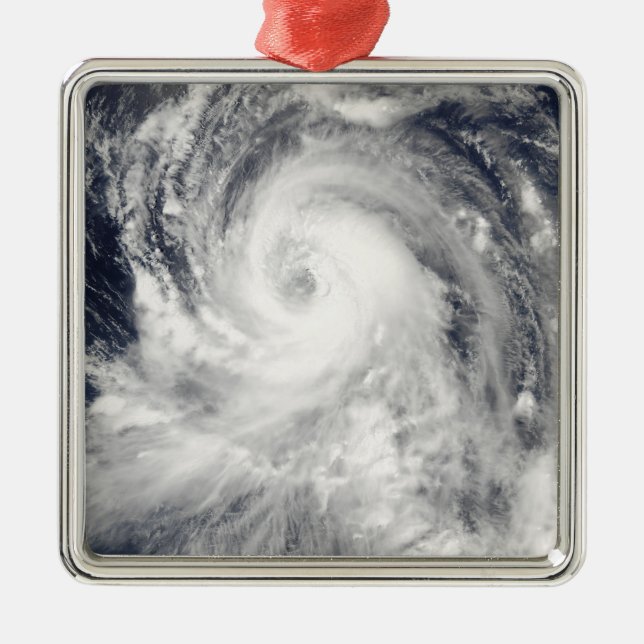 Typhoon Tingting over the Northern Mariana Isla Metal Ornament (Front)