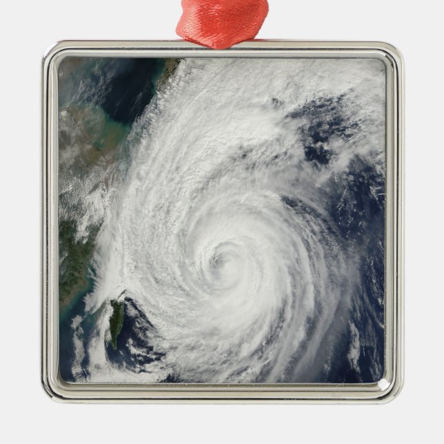 Typhoon Tokage south of Japan Metal Ornament (Front)