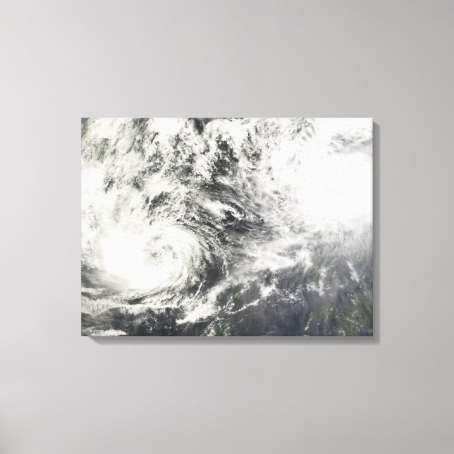 Typhoons Mitag and Hagibis Canvas Print (Front)