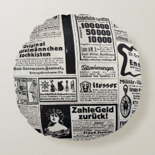 Typical advertisements in German in a European new Round Pillow
