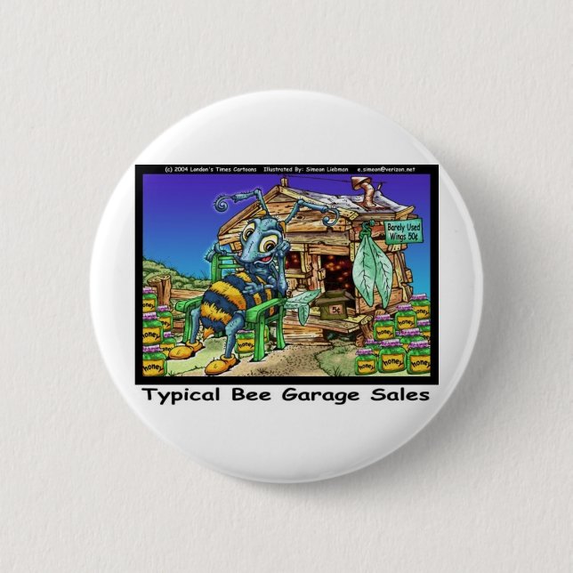 Typical Bee Garage Sales Funny Gifts & Tees 2 Inch Round Button (Front)