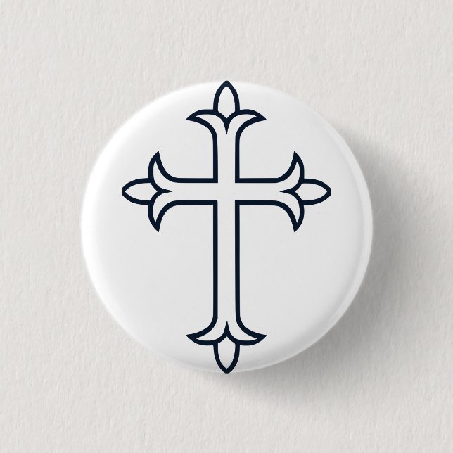 Typical Christian cross 1 Inch Round Button (Front)