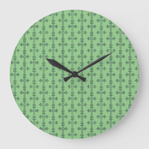 Typical Christian cross Large Clock