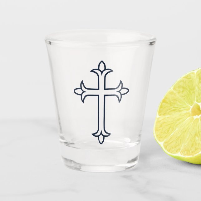 Typical Christian cross Shot Glass (Front)