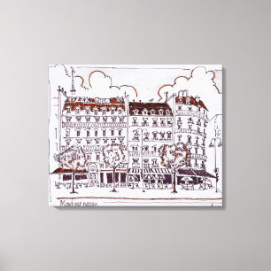 Typical Haussmann Boulevard Montparnasse, Paris Canvas Print