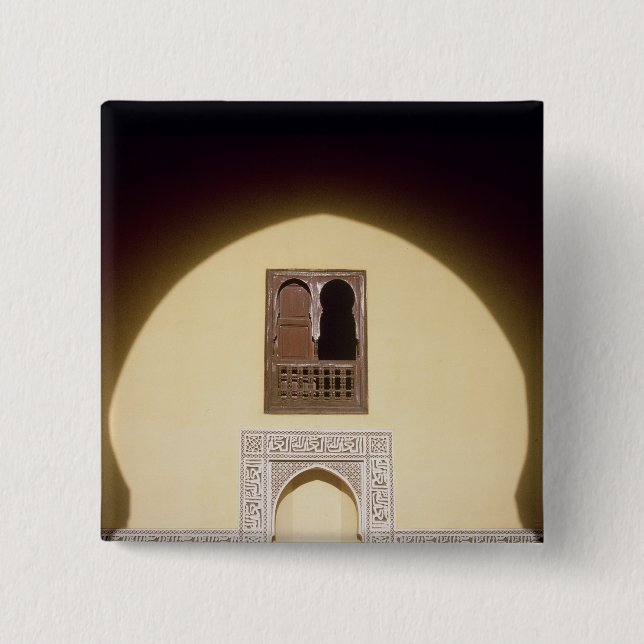 Typical Moroccan Window 2 Inch Square Button (Front)