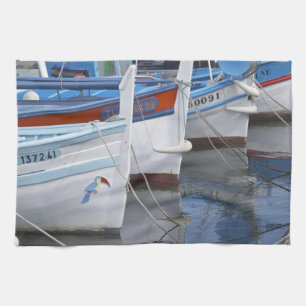 Typical Provencal fishing boats painted in 2 Kitchen Towel