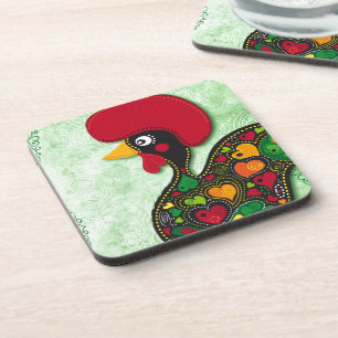 Typical Rooster of Barcelos Coaster