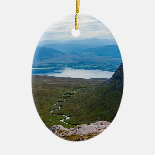 Typical Scottish Highlands landscape - Scotland Ceramic Ornament (Front)