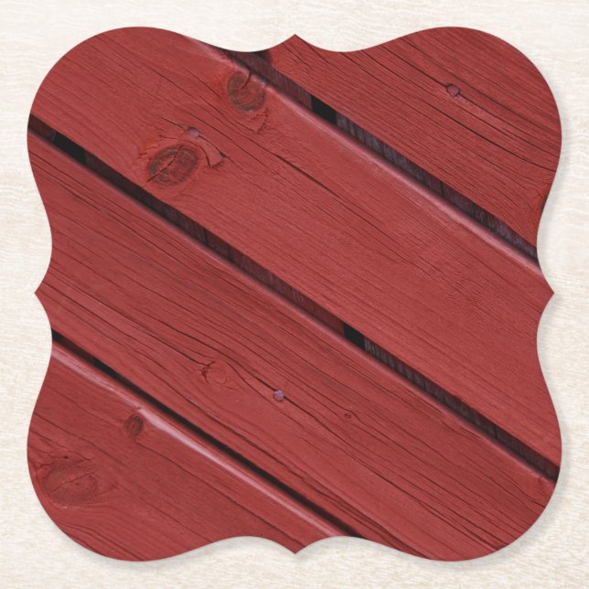 Typical Swedish Falun colours ,red colour Paper Coaster (Front)