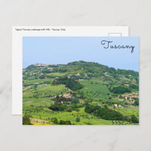Typical Tuscany Landscape with Hills - Italy Postcard