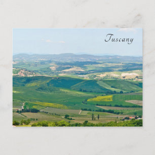 Typical Tuscany Landscape with Hills - Italy Postcard