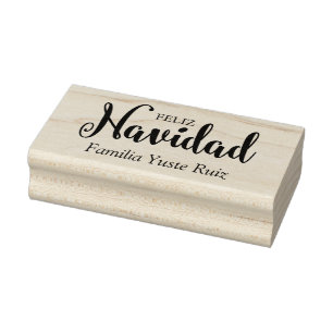 Typing Merry Christmas in Spanish Rubber Stamp